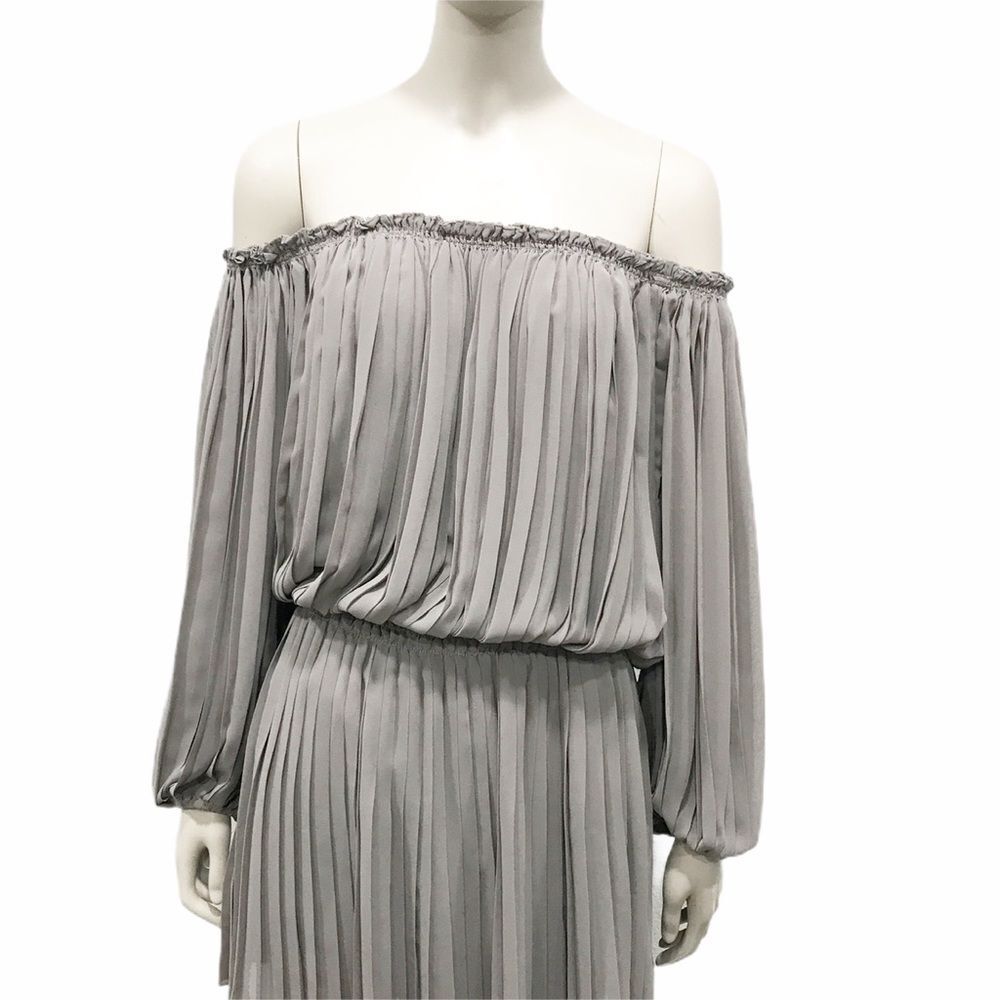 Max‎ Studio Pleated Scoop Off-the-shoulder dress S - Picture 3 of 7